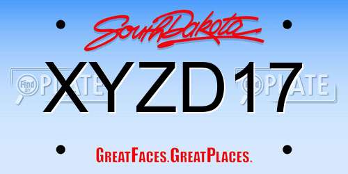XYZD17 South Dakota License Plate
