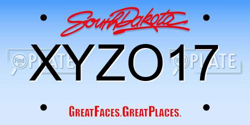 XYZO17 South Dakota License Plate