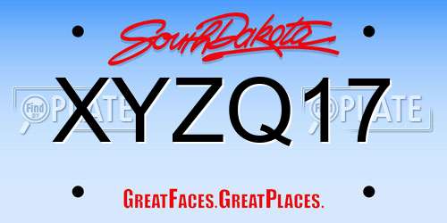 XYZQ17 South Dakota License Plate
