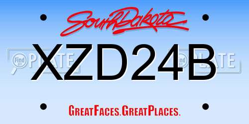 XZD24B South Dakota License Plate