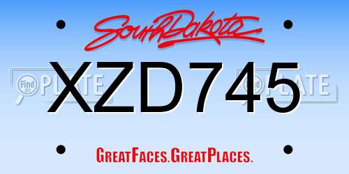 XZD745 South Dakota License Plate