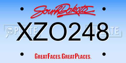XZO248 South Dakota License Plate