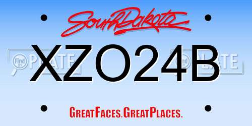 XZO24B South Dakota License Plate