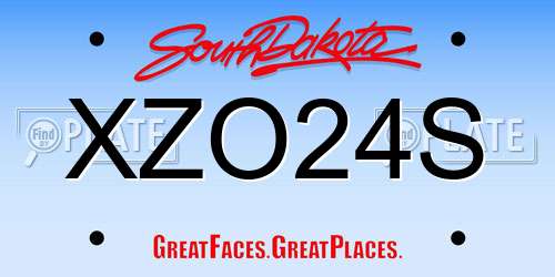 XZO24S South Dakota License Plate