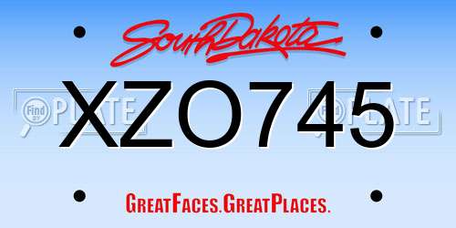 XZO745 South Dakota License Plate