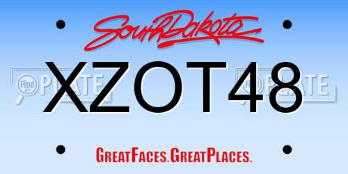 XZOT48 South Dakota License Plate
