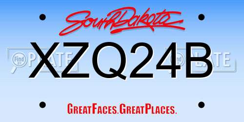 XZQ24B South Dakota License Plate