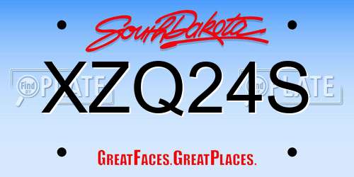 XZQ24S South Dakota License Plate