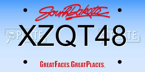 XZQT48 South Dakota License Plate