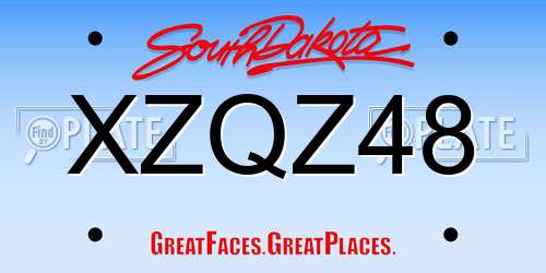 XZQZ48 South Dakota License Plate
