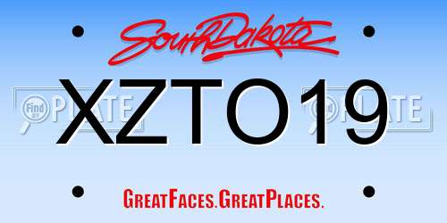 XZTO19 South Dakota License Plate