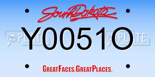 Y0051O South Dakota License Plate