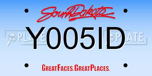 Y005ID South Dakota License Plate