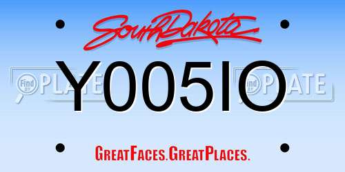Y005IO South Dakota License Plate
