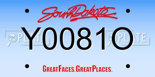 Y0081O South Dakota License Plate