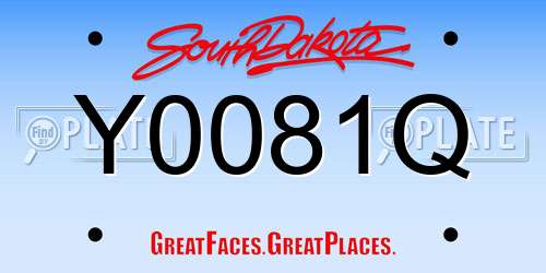Y0081Q South Dakota License Plate