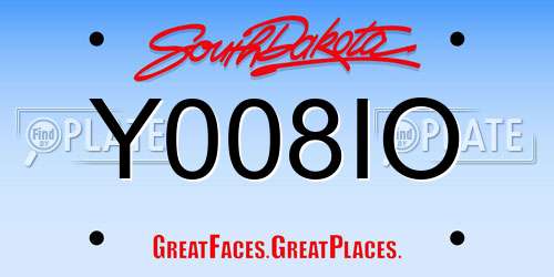 Y008IO South Dakota License Plate