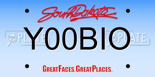 Y00BIO South Dakota License Plate