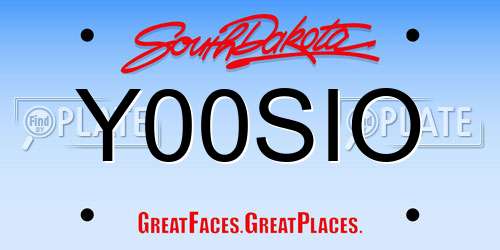 Y00SIO South Dakota License Plate