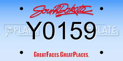 Y0159 South Dakota License Plate
