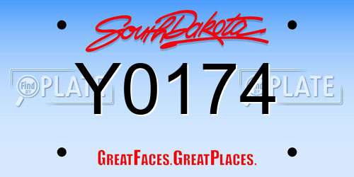 Y0174 South Dakota License Plate
