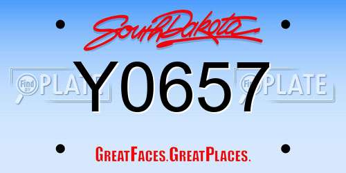 Y0657 South Dakota License Plate