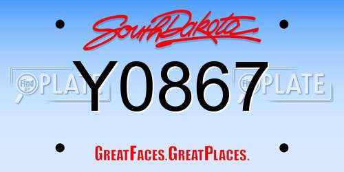 Y0867 South Dakota License Plate