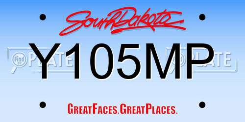 Y105MP South Dakota License Plate