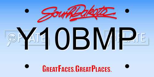 Y10BMP South Dakota License Plate