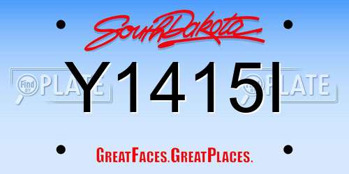 Y1415I South Dakota License Plate