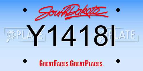 Y1418I South Dakota License Plate