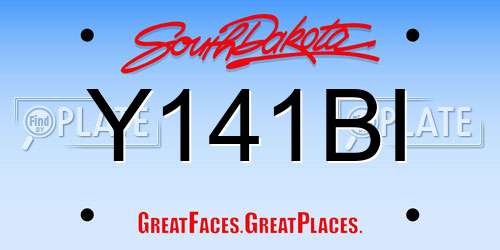Y141BI South Dakota License Plate