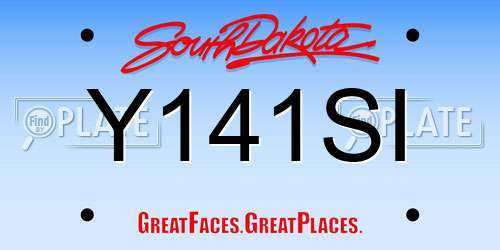 Y141SI South Dakota License Plate