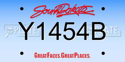 Y1454B South Dakota License Plate