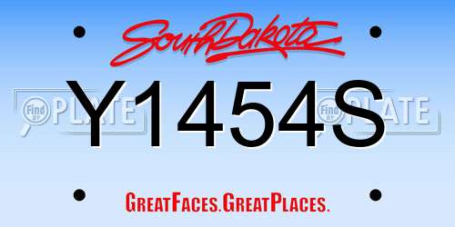 Y1454S South Dakota License Plate