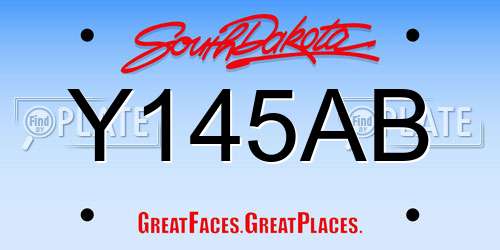 Y145AB South Dakota License Plate