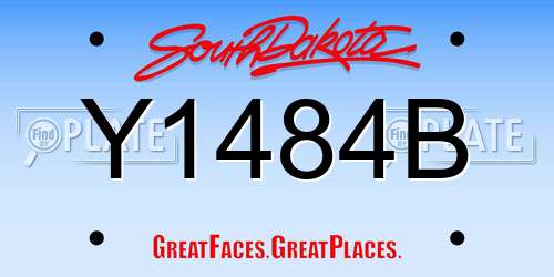 Y1484B South Dakota License Plate