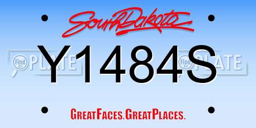 Y1484S South Dakota License Plate