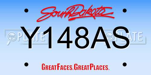 Y148AS South Dakota License Plate