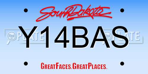 Y14BAS South Dakota License Plate