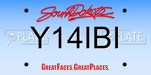 Y14IBI South Dakota License Plate