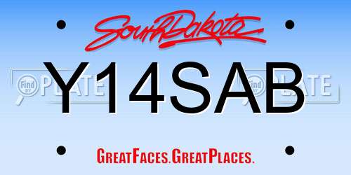 Y14SAB South Dakota License Plate