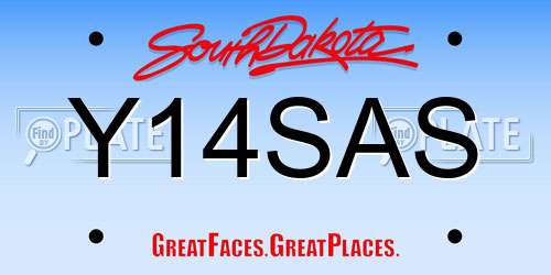 Y14SAS South Dakota License Plate