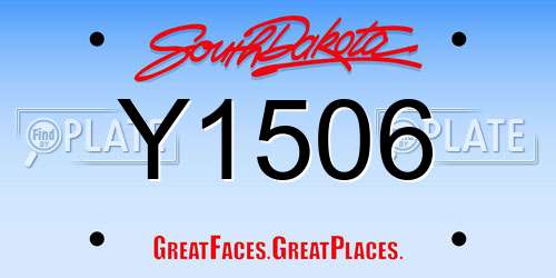 Y1506 South Dakota License Plate