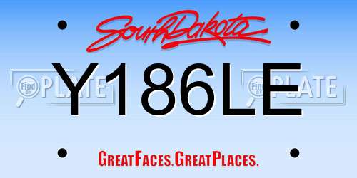 Y186LE South Dakota License Plate