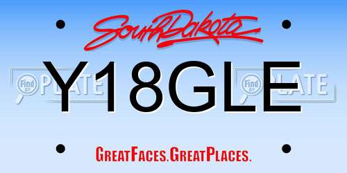 Y18GLE South Dakota License Plate