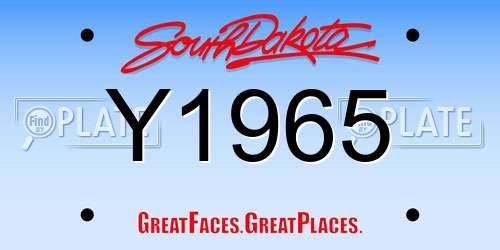 Y1965 South Dakota License Plate