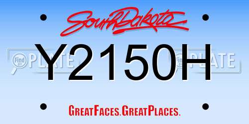 Y2150H South Dakota License Plate