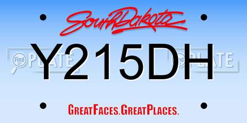 Y215DH South Dakota License Plate