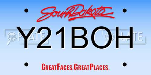 Y21BOH South Dakota License Plate